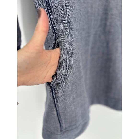 Vineyard Vines Dress XL Blue Varsity Sweatshirt Mini Preppy Coastal Pockets - Picture 3 of 11